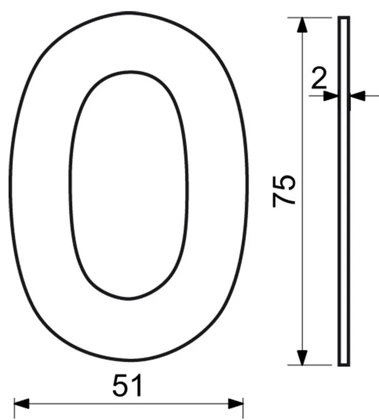 "0" házszámú, RN.75L, fekete