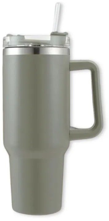 Termosz bögre szívószállal TERMOS 1000 ml, szürke