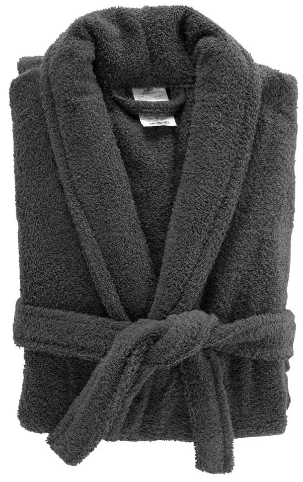 Antracitszürke pamut fürdőköpeny M Tendresse – douceur d'intérieur