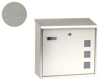 Rozsdamentes acél postaláda ablakokkal, hátsó bedobó nyílással
