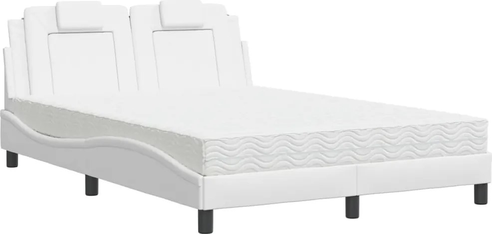 vidaXL fehér műbőr ágy Viana matraccal 140x190 cm