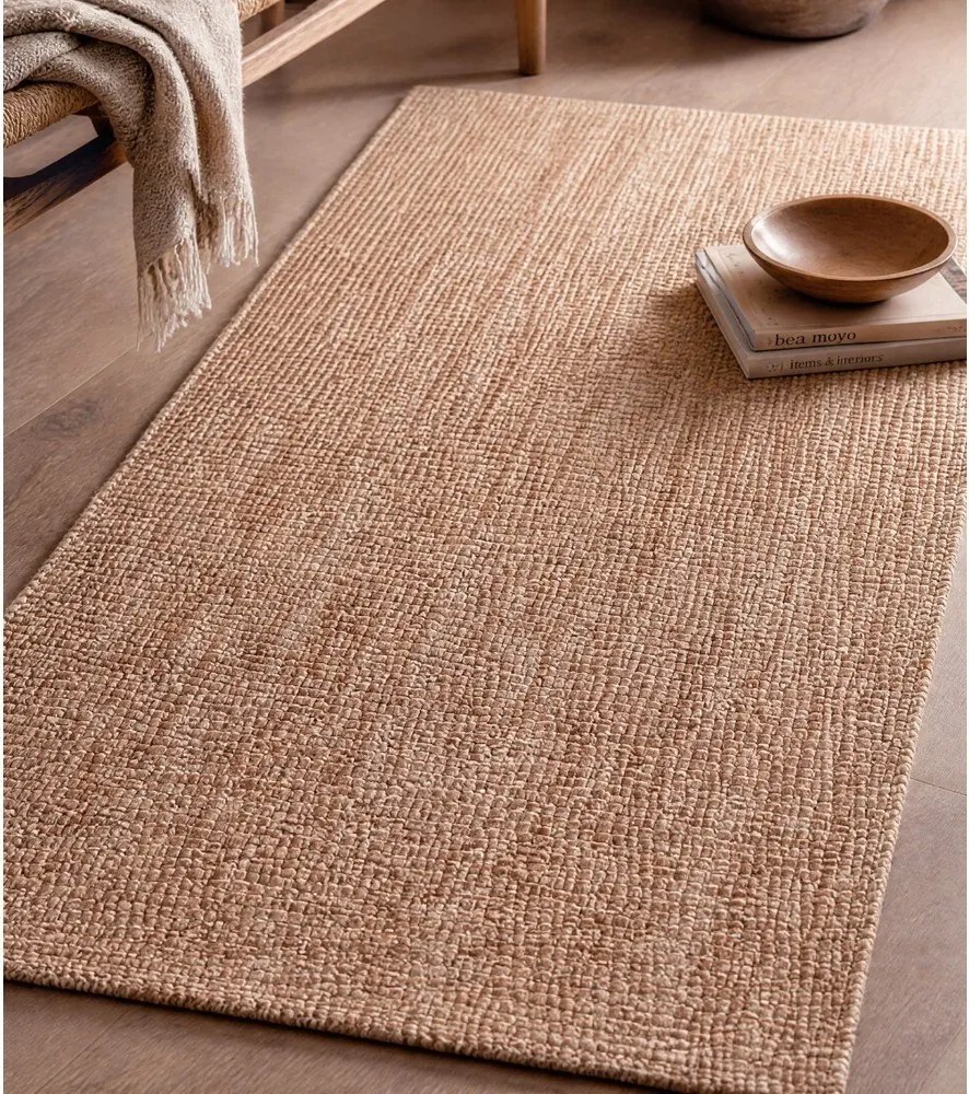 Natúr színű juta futószőnyeg 80x200 cm Bouclé – Hanse Home