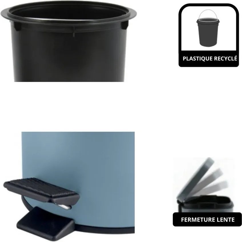 Világoskék acél pedálos szemetes 3 l Adelar – Spirella