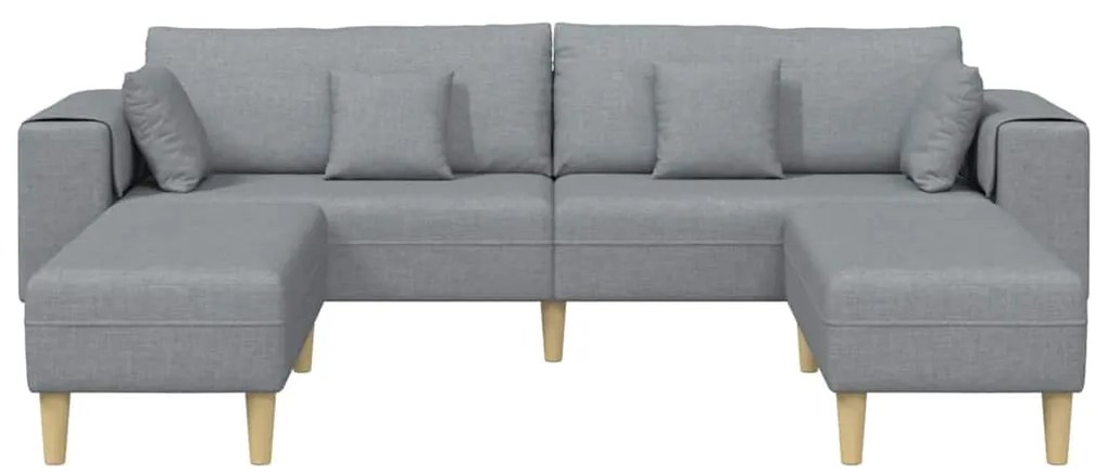 Szövet kanapé párnával 3 pcs Világosszürke 208 cm szövet