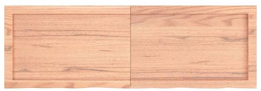 világosbarna kezelt tömör fa fürdőszobai pult 120x40x(2-6) cm