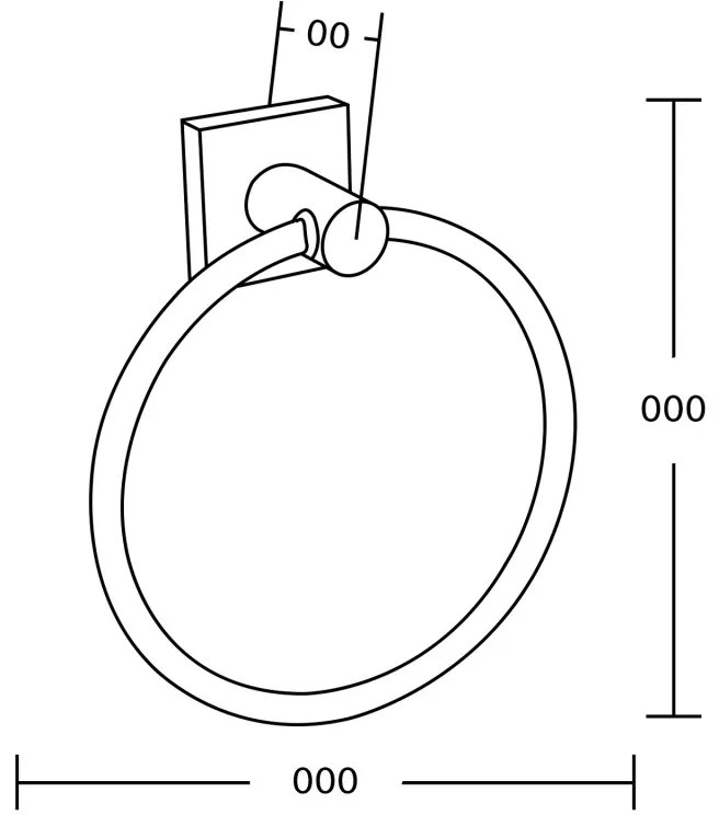 Mexen kiegészítők, RUFO Ring törölközőtartó, fekete, 7050932-70