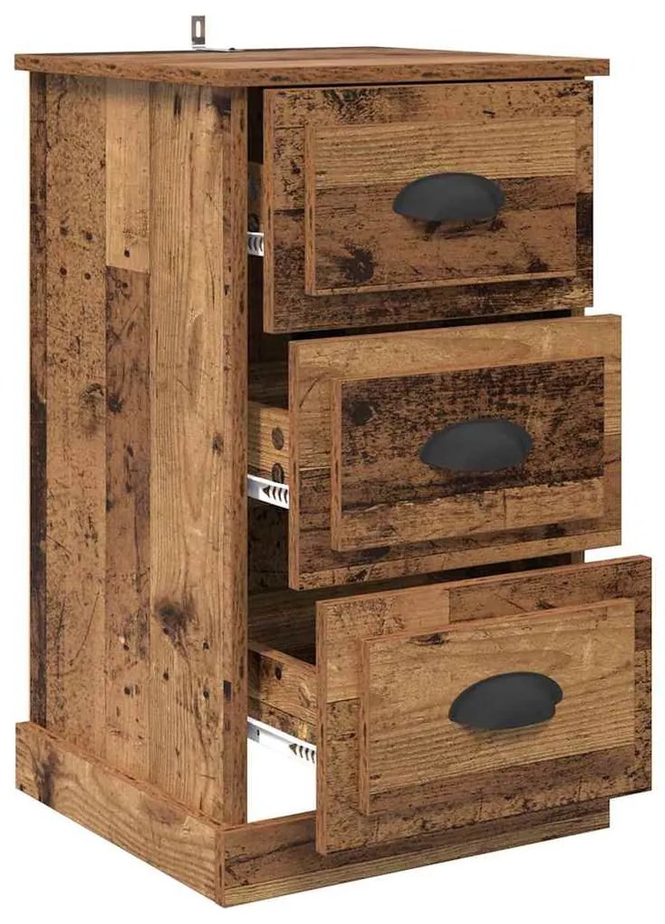 vidaXL Éjjeliszekrény fiókkal Öreg fa 39 x 39 x 67,5 cm Faanyag