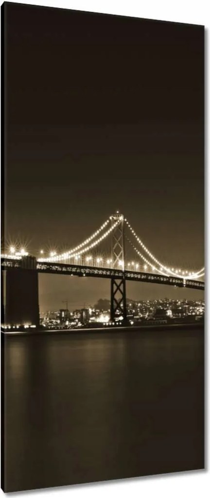 Vászonkép 55x115 Híd az éjszakában szépia
