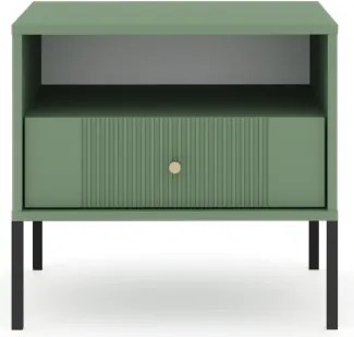 Éjjeliszekrény smoke green színben fekete elemekkel arany fogantyúkkal – ISEO IS06