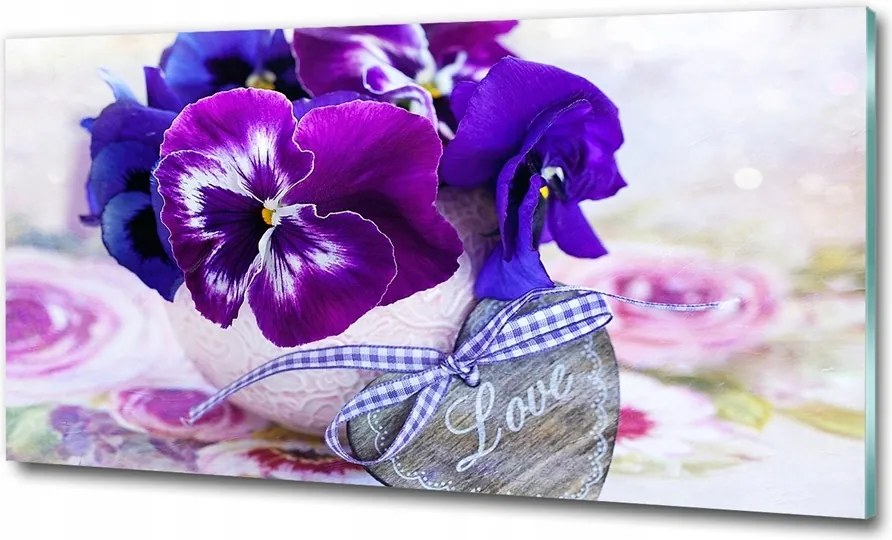 Fotó üvegkép Lila tulipánok 125x50