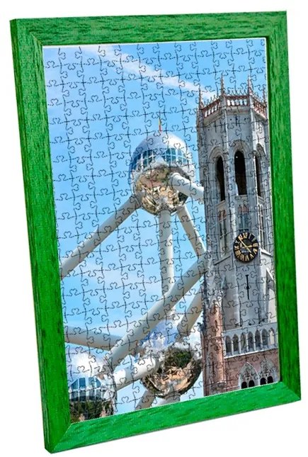 Brüsszel puzzle képkeret zöld