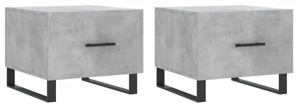 2 db betonszürke szerelt fa dohányzóasztal 50 x 50 x 40 cm