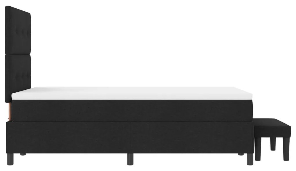 Box Spring Ágy matraccal és pad fekete 120x200 cm szövet