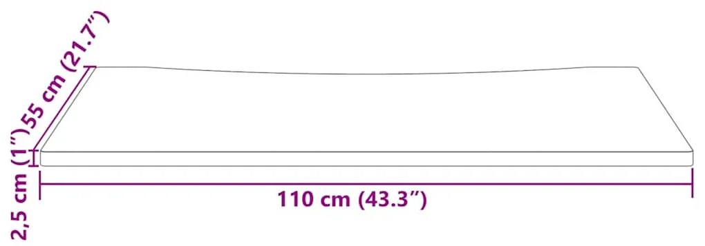 tömör fenyőfa asztallap 110 x 55 x 2,5 cm