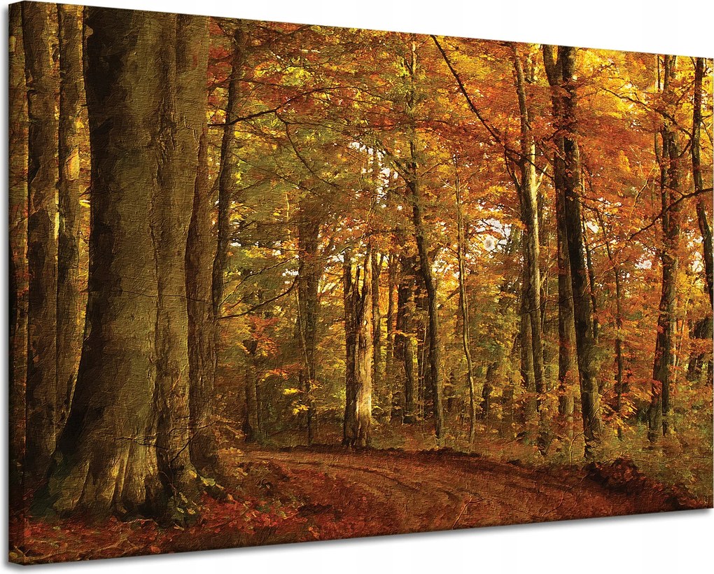 Vászonkép Pasztell stílus Fák Erdő Ősz 120x80 cm