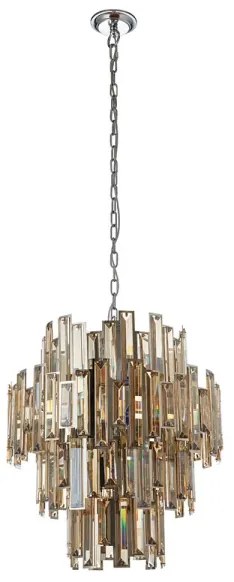 Endon 72744 - VIVIANA 12xE14/40W/230V füstös kristály csillár láncon