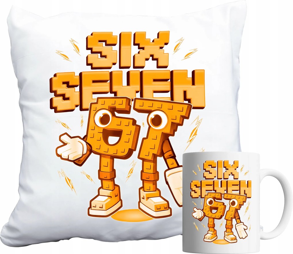 Bögre És Párna Szett Six Seven 67 Steal A Brainrot Ajándék Név