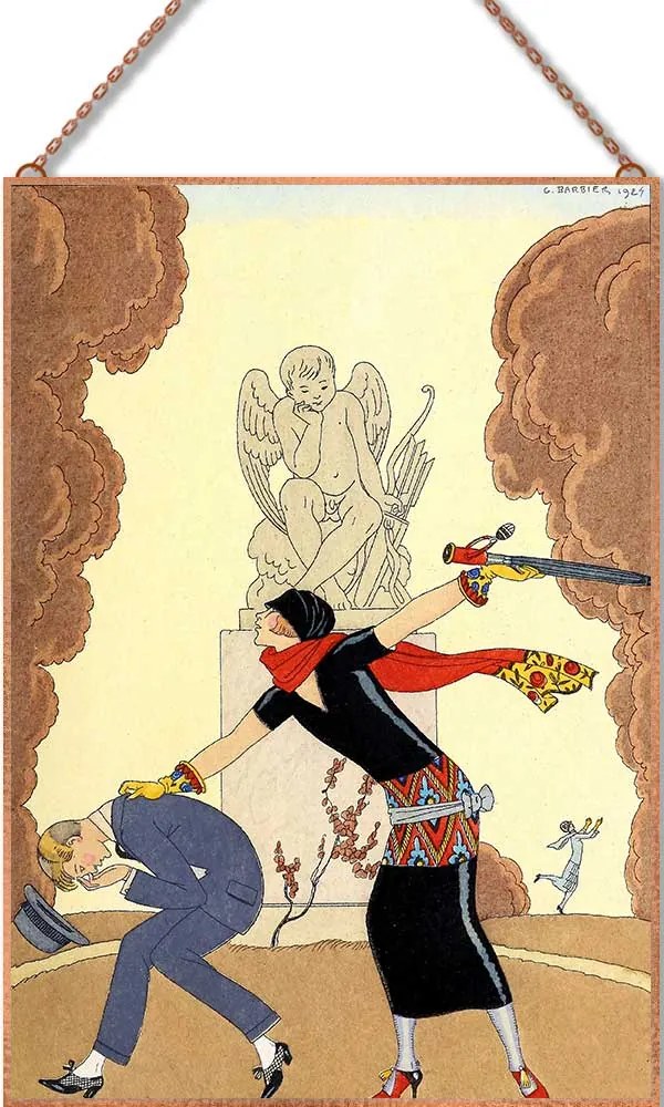 George Barbier - La-Colère üvegkép, falikép