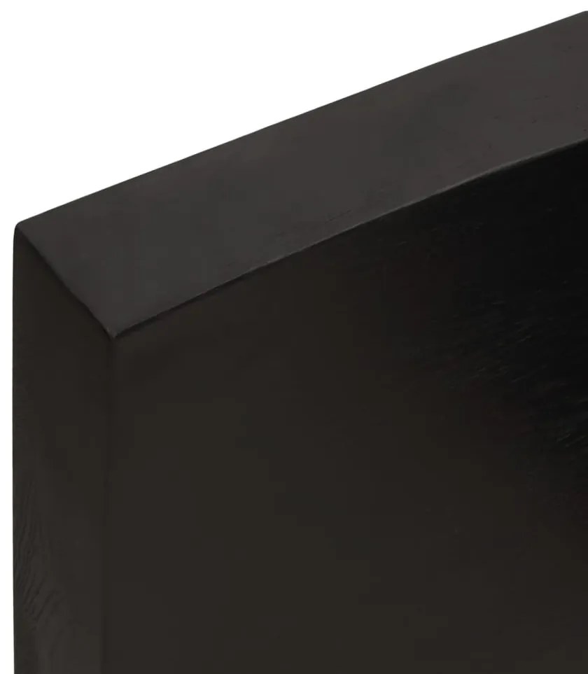 sötétbarna kezelt tömör tölgyfa asztallap 140x40x(2-6) cm