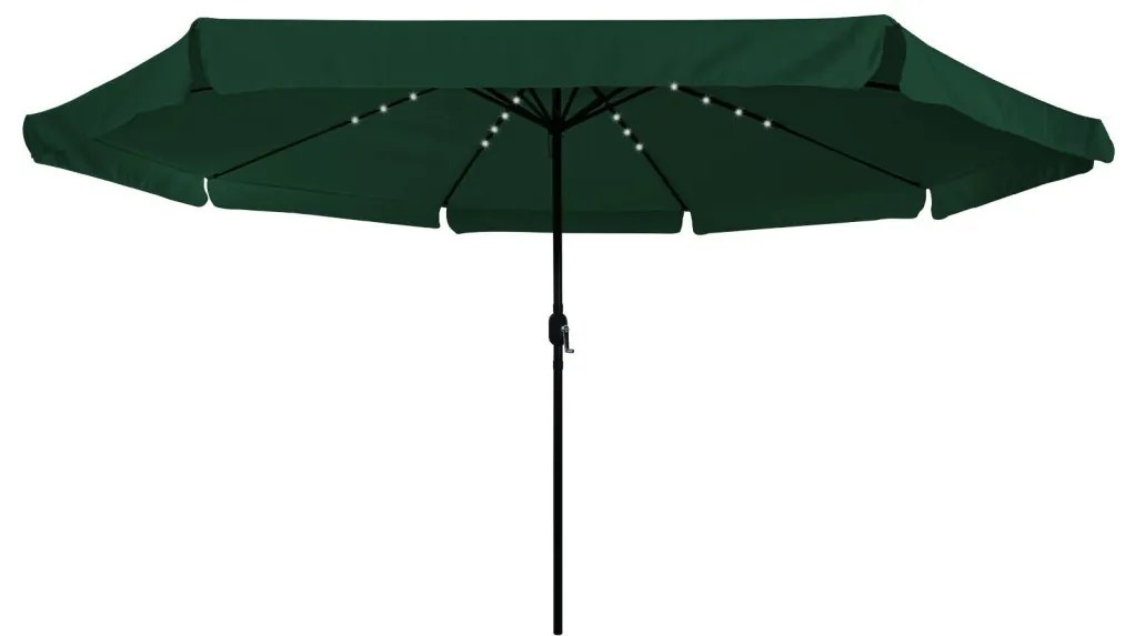 LED világításos napernyő 395x245 cm Zöld