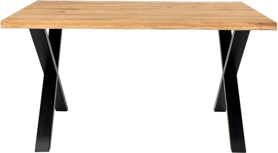 Toulon étkezőasztal tömör tölgyfa asztallappal, 140 x 95 cm - House Nordic