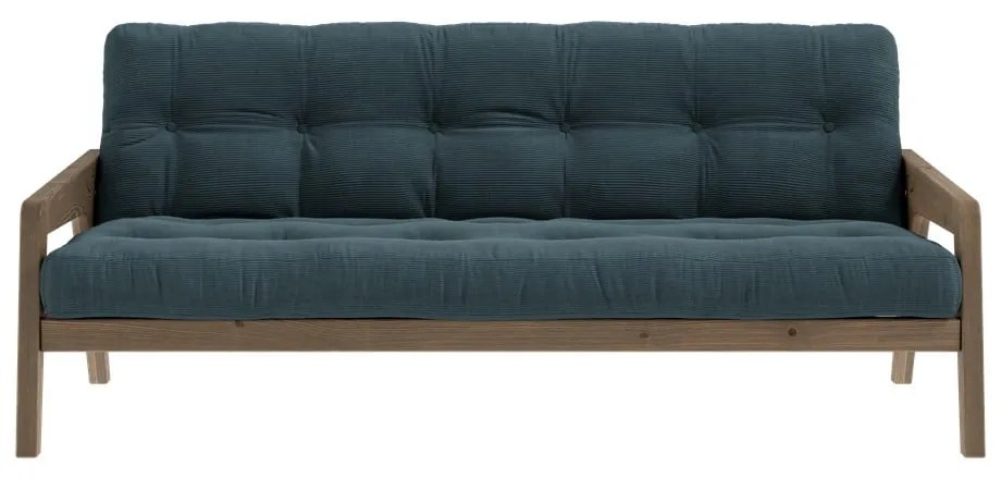 Kék kordbársony kinyitható kanapé 204 cm Grab - Karup Design
