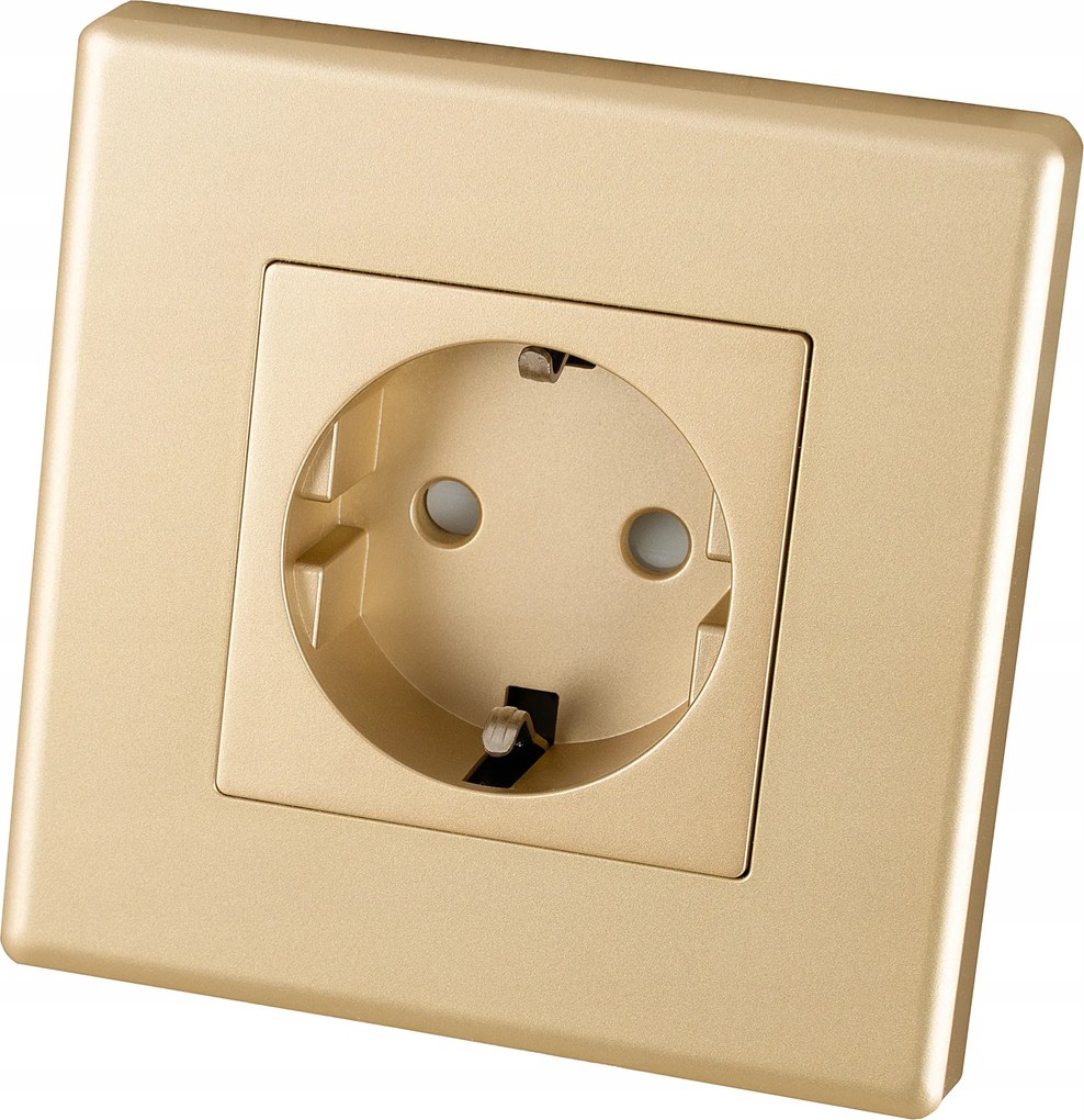 Schuko aljzat földelt arany szett Miuun Leo kerettel