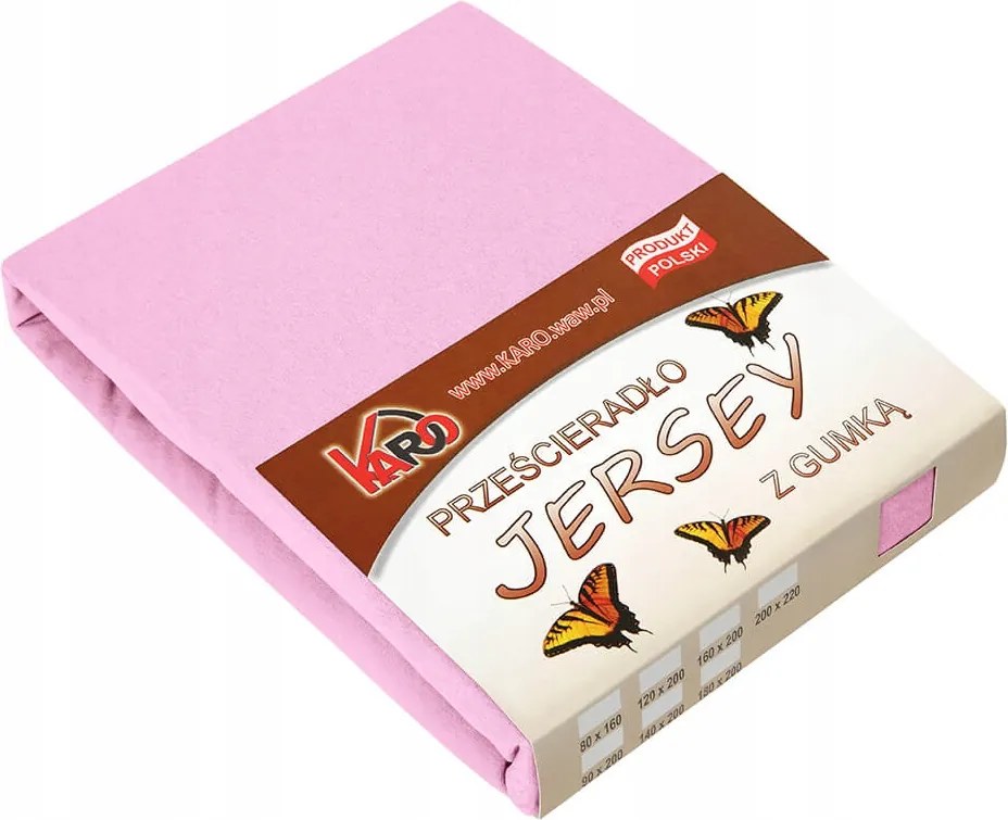 Gumis jersey lepedő 120x200 rózsaszín világos Karo