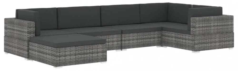 vidaXL 1 db fekete polyrattan moduláris sarokfotel párnákkal