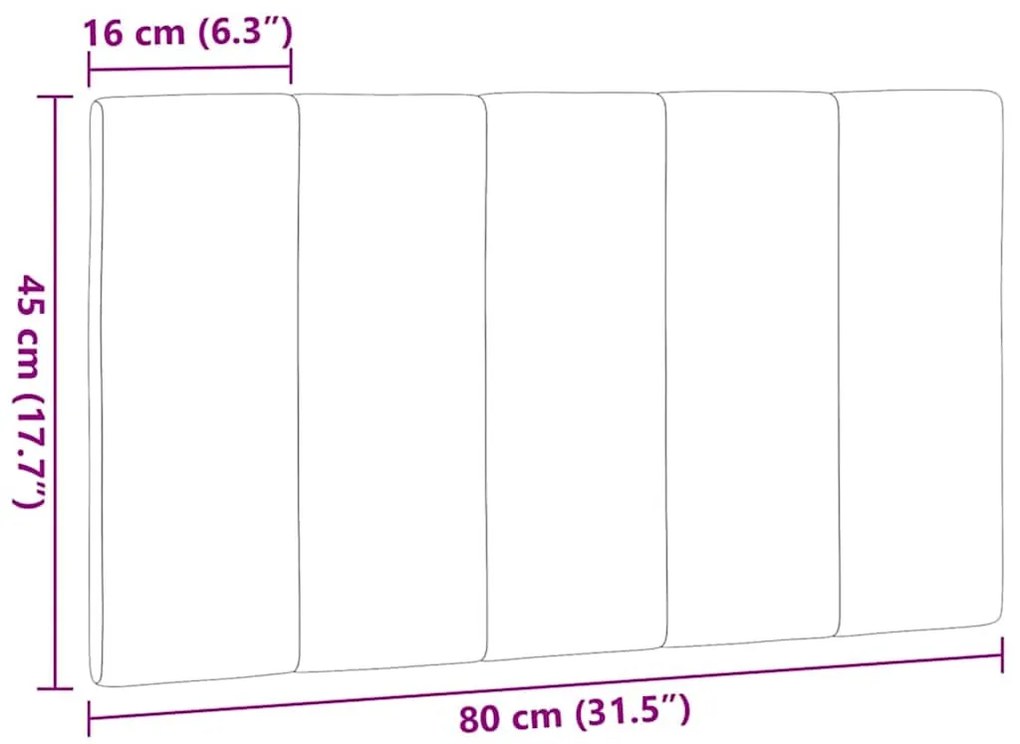 fekete szövet fejtámla párna 80 cm