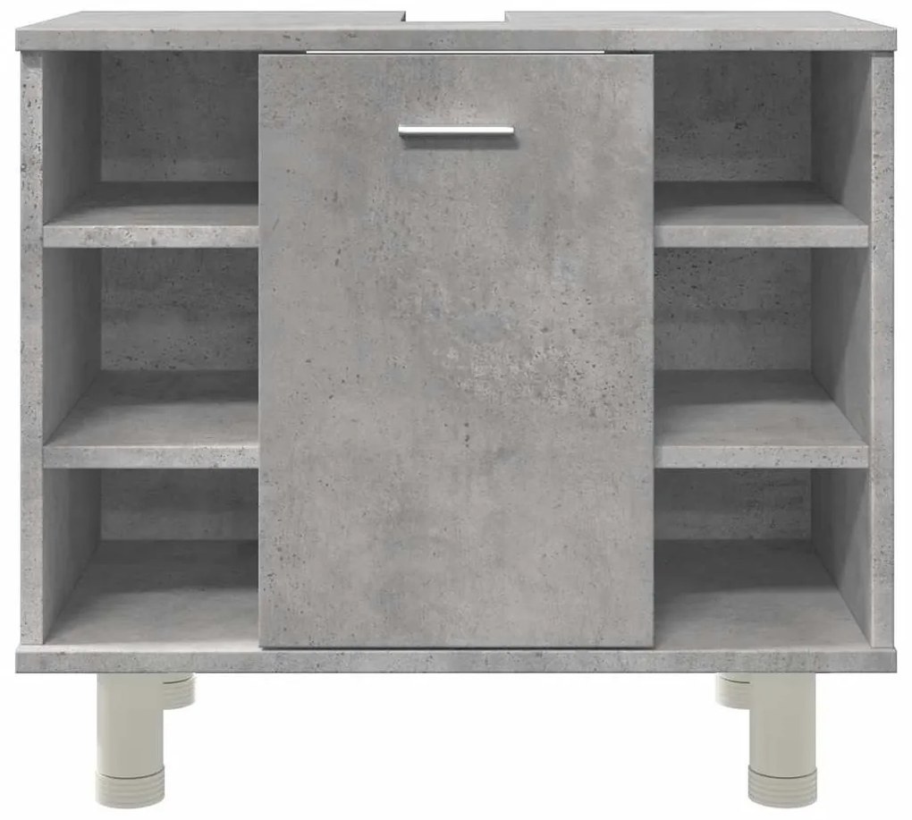 Betonszürke szerelt fa fürdőszobaszekrény 60 x 32 x 53,5 cm