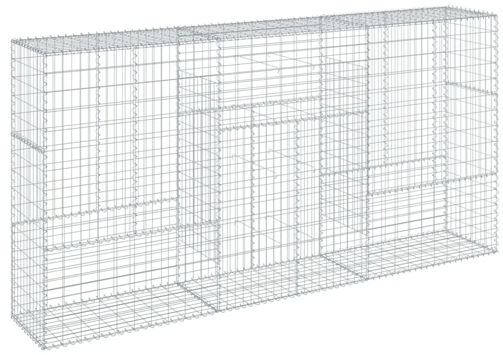 horganyzott vas gabion kosár fedéllel 300 x 50 x 150 cm