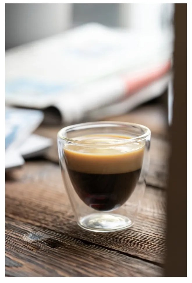 Üveg eszpresszó-duplafalú bögre szett 2 db-os 80 ml Amo – Vialli Design