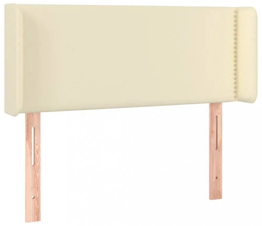 krémszínű műbőr LED-es fejtámla 103 x 16 x 78/88 cm