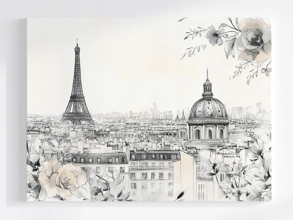 Poszter Város Panoráma Építészet Párizs Vázlat 100x75