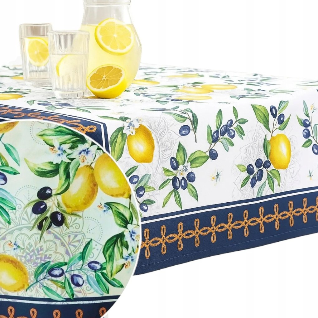 Abrosz Citrom Dekoratív 110X160 asztalra Matt Nappali Kert Partik