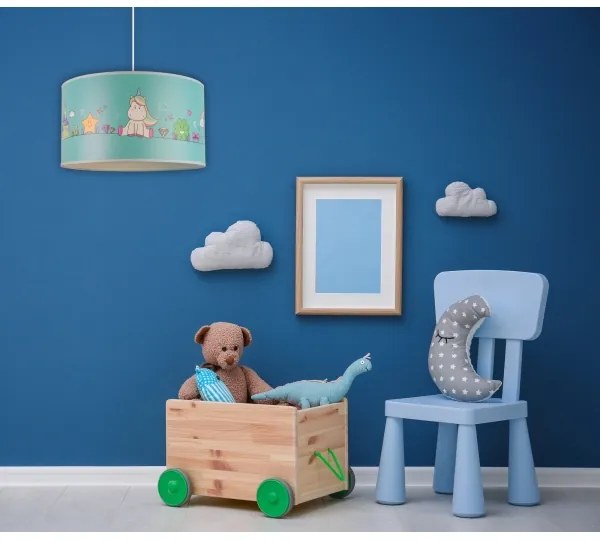 Duolla - Gyerek csillár zsinóron UNICORN 1xE27/15W/230V átm. 35 cm