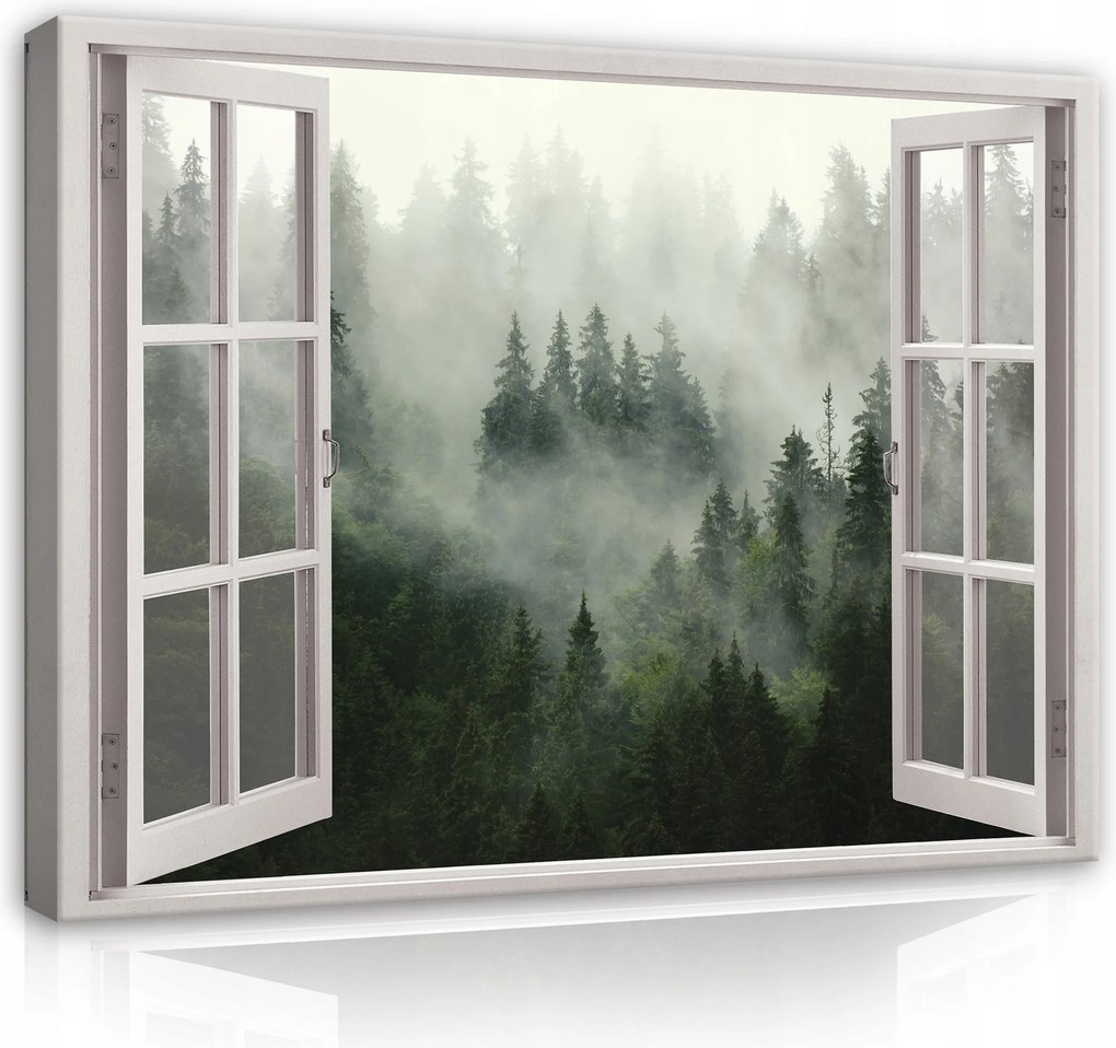 Vászonkép Falra Ablak Erdő Vászon Nappaliba 80x60