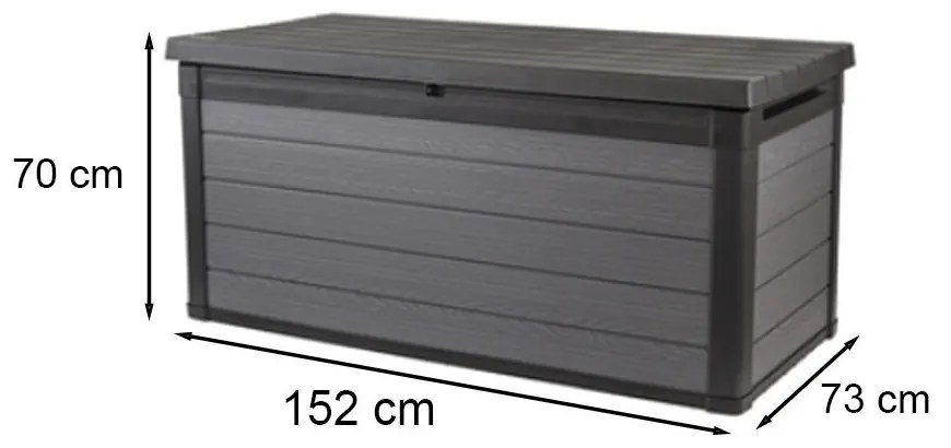 Cortina műanyag kerti láda 570L szürke