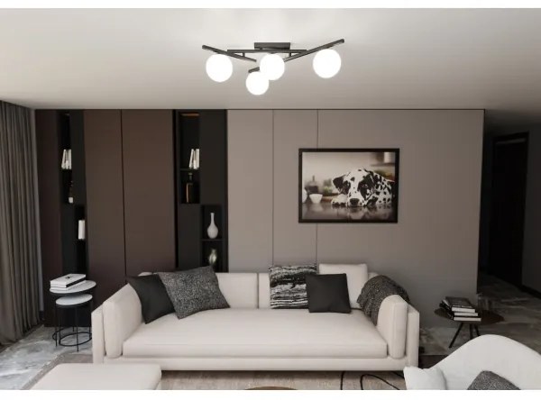 Mennyezeti lámpa SMART 4xE14/10W/230V fekete/fehér