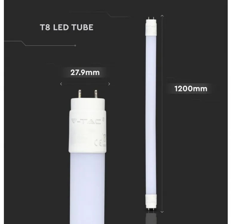5 darab LED CSŐ 120 Cm Armatúrába T8, 18W 1700 Lumen G13 NANO PLAST Neon Cső Helyett