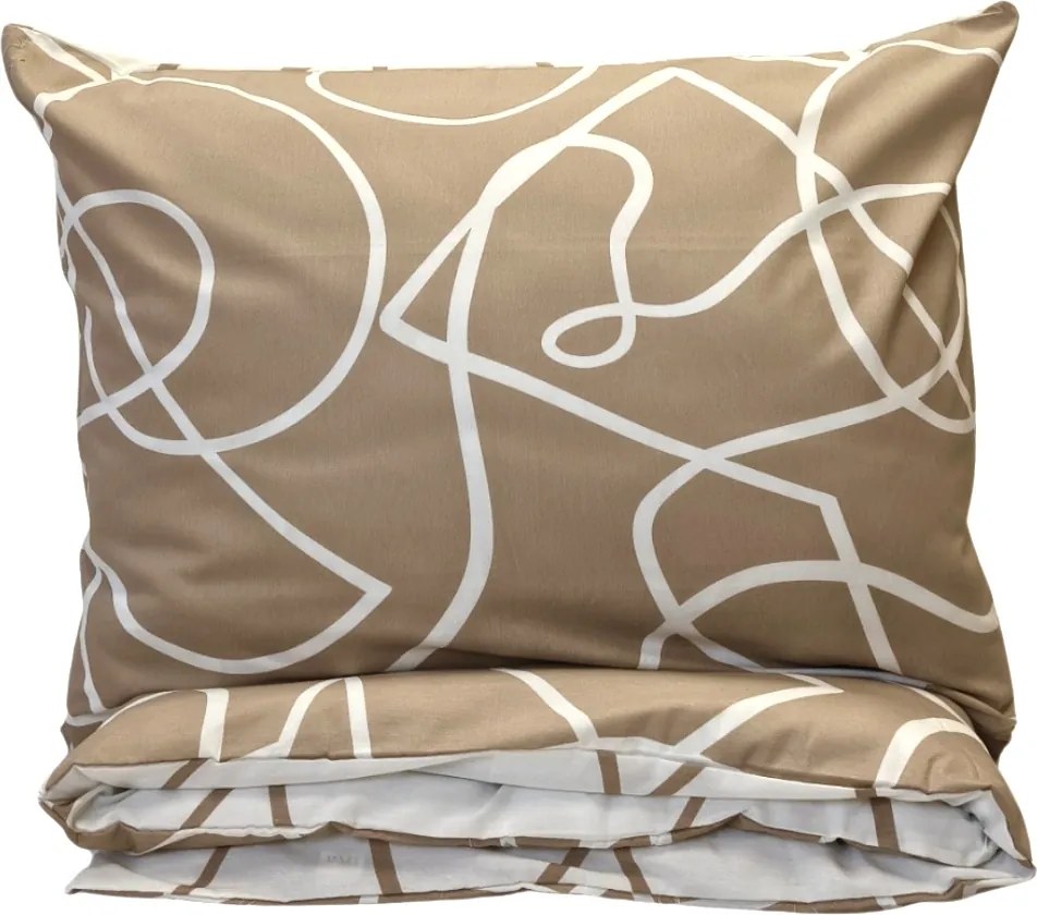 Merlot barna pamut ágyneműhuzat TiaHome - 1x Párna 90x70cm, 1x Paplan 140x200cm