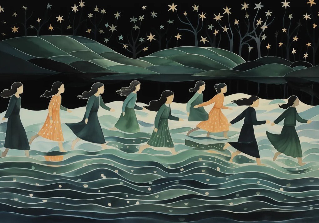 Poszter 100x70cm Éjszakai körmenet