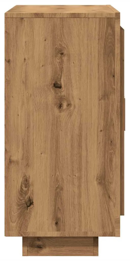 kézműves tölgy színű szerelt fa tálalószekrény 92 x 35 x 75 cm