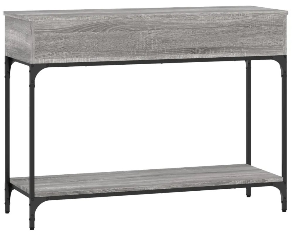 szürke sonoma színű szerelt fa konzolasztal 100 x 34,5 x 75 cm