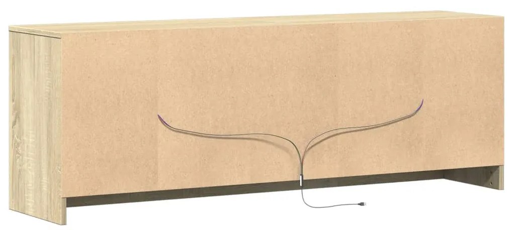 sonoma tölgy színű szerelt fa LED-es TV-szekrény 139,5x34x50 cm