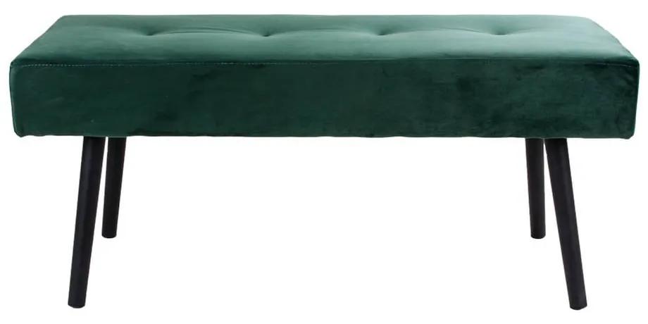 Skiby sötétzöld bársony kárpitos párnázott pad, 100 x 35 cm - House Nordic