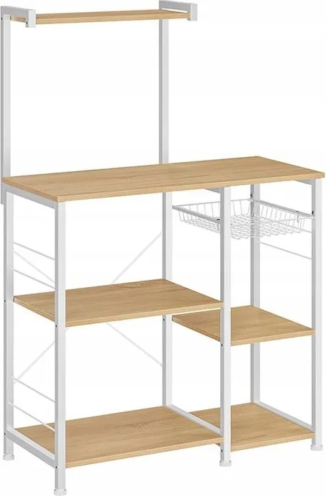 Konyhaszekrény Vasagle sonoma tölgy 40 x 90 x 134 cm front színe: fehér