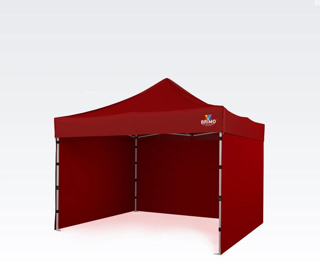 Pavilon sátor 3x3m - plusz 3 oldalfal - Piros