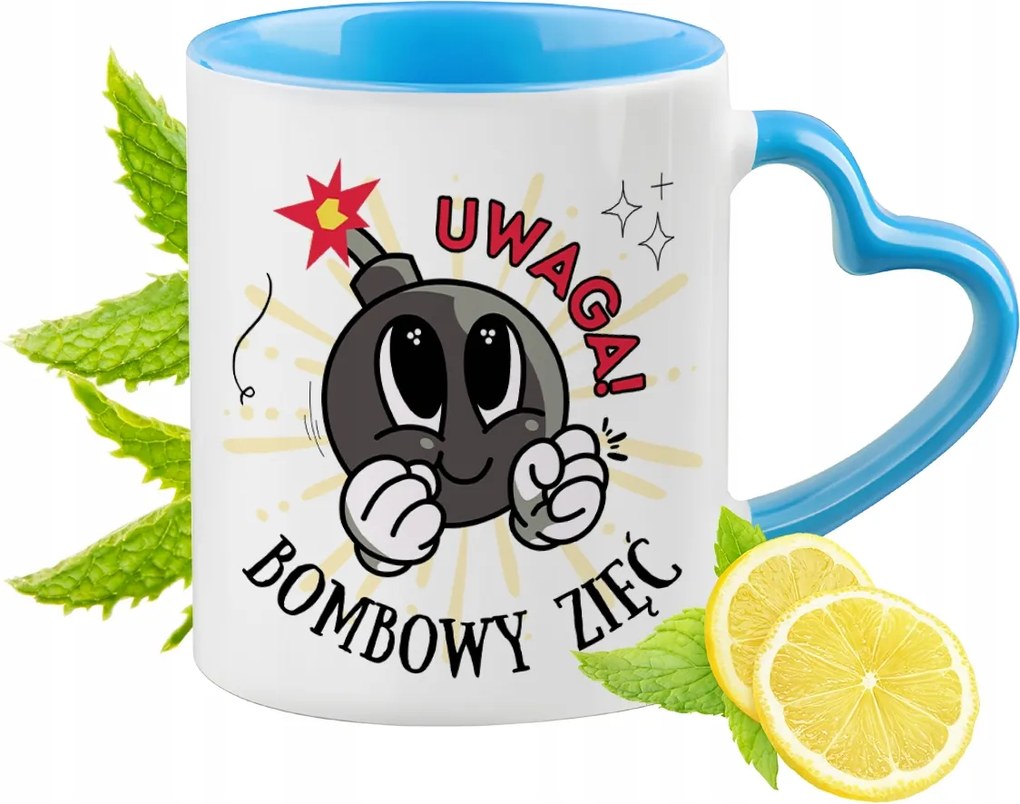 Vőnek Kék Bögre Szív Alakú Füllel Kávé Ajándék